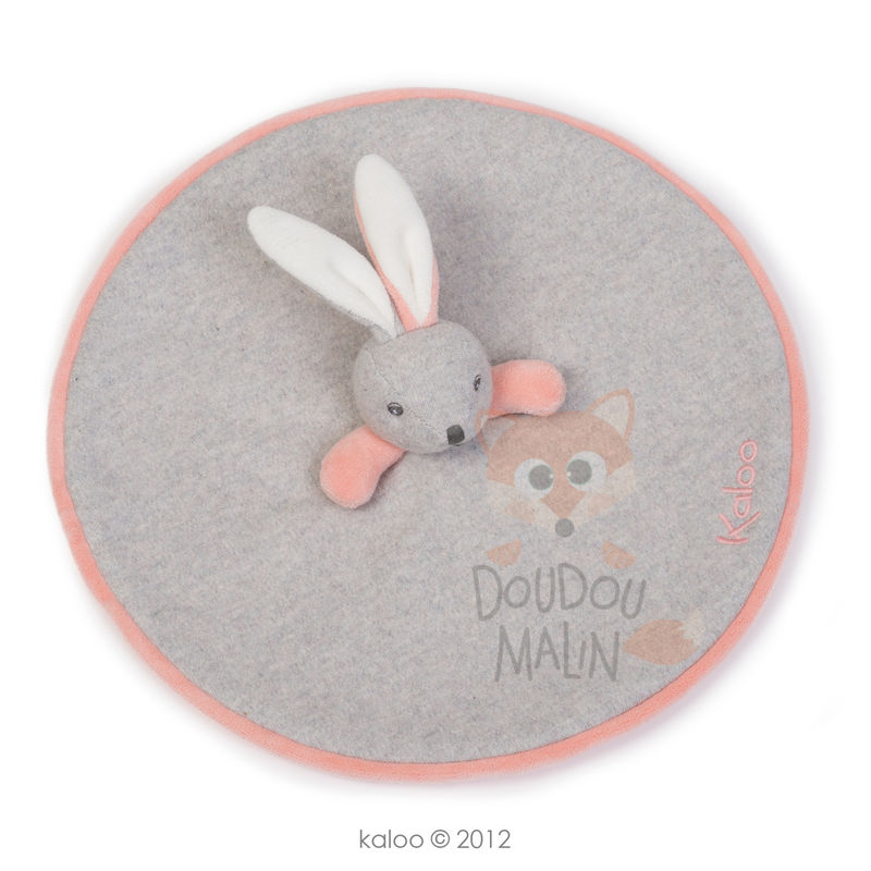  zen plat rond lapin gris rose corail 